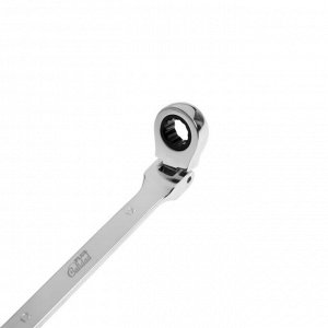 Ключ комбинированный трещоточный шарнирный ТУНДРА, CrV, полированный, 72 зуба, 12 мм