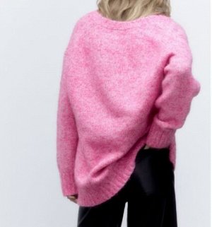 ZARA / СВИТЕР С V-ОБРАЗНЫМ ВЫРЕЗОМ арт. 9598153, розовый