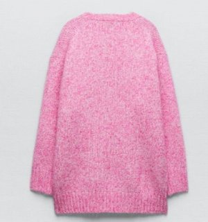 ZARA / СВИТЕР С V-ОБРАЗНЫМ ВЫРЕЗОМ арт. 9598153, розовый
