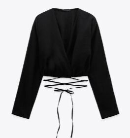 ZARA / РУБАШКА СВОБОДНОГО КРОЯ арт. 3067135 800, черный