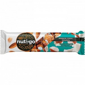 Батончик с миндалём, кокосом, карамелью «Nut&Go» 36 г