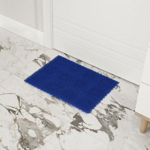 Покрытие ковровое щетинистое без основы «Травка», 40x53 см, цвет синий