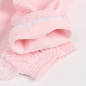 Носки детские с кружевом, цвет розовый, размер 14-16