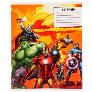 MARVEL Тетрадь 24 листа, Личности, 5 видов МИКС, клетка, Мстители