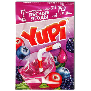 Растворимый напиток со вкусом лесных ягод YUPI / Юпи / Юппи 15 гр