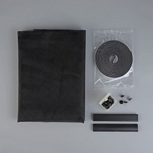 Сетка москитная с крепежом и ПВХ профилями для дверных проемов, 1,5x2,1 м, в пакете, цвет чёрный