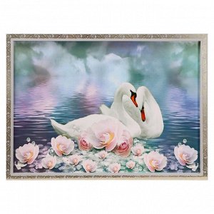 Картина "Лебеди в цветах" 56*76 см МИКС