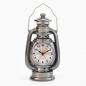 Часы - будильник настольные "Керосинка", дискретный ход, циферблат d-6 см, 9 х 21 см, АА