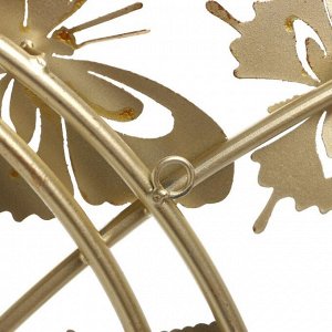 Декор настенный металл "Бабочки" золото 138х56 см