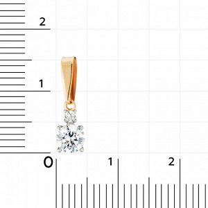 Альфа Карат Золотая подвеска с цирконами