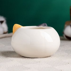 Горшок для цветов «Котёнок», 200 мл, 9x9x6 см, керамика, МИКС