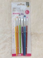 Кисти для рисования плоские 6 штук.