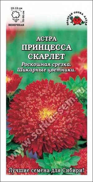 Цветы Астра Принцесса Скарлет ЦВ/П (СОТКА) 0,2гр однолетник 70-90см