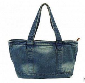 Джинсовая Джинсовая сумка, цвет: СИНИЙ, материал: текстиль. Размер: 43*33*28см