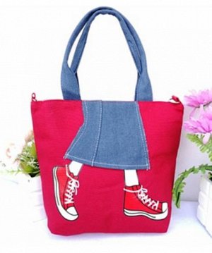 Джинсовая Джинсовая сумка, цвет: КРАСНЫЙ, материал: текстиль. Размер: 10*23*27см