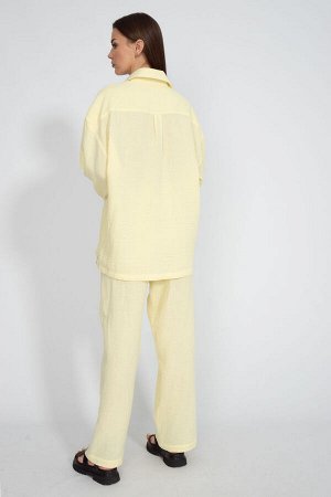Костюм Костюм Kivviwear 41264127/03 банановый 
Состав: Хлопок-100%;
Сезон: Весна
Рост: 170

Костюм состоящий из брюк и рубашки. Нежная натуральная хлопковая ткань - муслин. Рубашка свободного кроя со