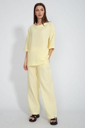 Костюм Костюм Kivviwear 41284127/03 банановый 
Состав: Хлопок-100%;
Сезон: Весна
Рост: 170

Костюм состоящий из брюк и джемпера. Нежная натуральная хлопковая ткань - муслин. Джемпер свободного кроя. 