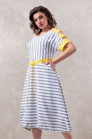 Платье Avanti 1319-3 белый/желтый