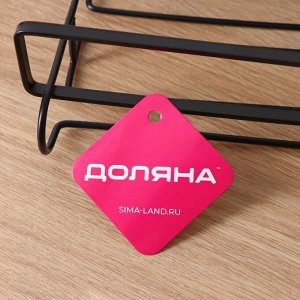 Держатель для бокалов подвесной Доляна, 28x16x7.5 см, чёрный