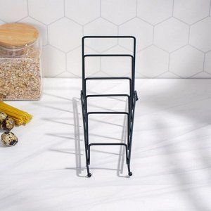 Подставка для крышек на 5 предметов Доляна, 28.5x12.5x16.5 см, чёрная