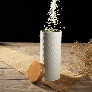Банка для сыпучих продуктов «Ромб», 790 мл, 19*7,5*7,5 см, цвет белый