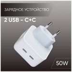 NEW ! Сетевое Зарядное устройство для Iphone 14 series 2*USB-C 50W Power Adapter