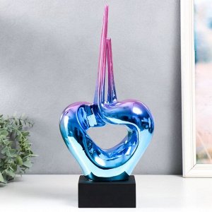 Фигурка керамика «Абстракция. Сердце», сиренево-синий, 9.5x20x41 см