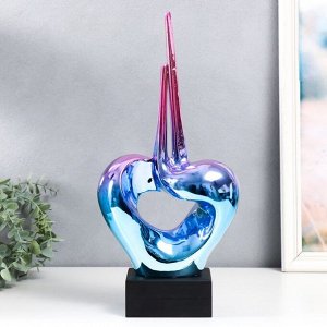 Фигурка керамика «Абстракция. Сердце», сиренево-синий, 9.5x20x41 см
