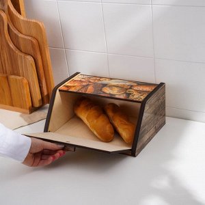 Хлебница деревянная Доляна «Сдоба», 20,5x28,5x13 см