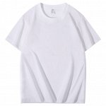 Базовая однотонная футболка унисекс, плотность 220 г, цвет белый