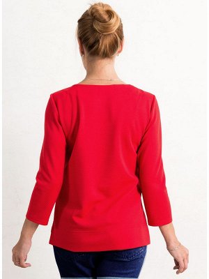 00503 Блуза из фактурного трикотажа красная