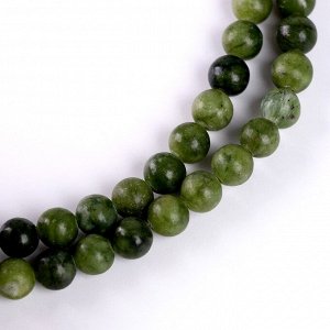 Бусины из натурального камня «Зелёный нефрит» набор 58 шт., размер 1 шт. — 6 мм