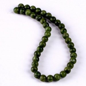 Бусины из натурального камня «Зелёный нефрит» набор 36 шт., размер 1 шт. — 10 мм