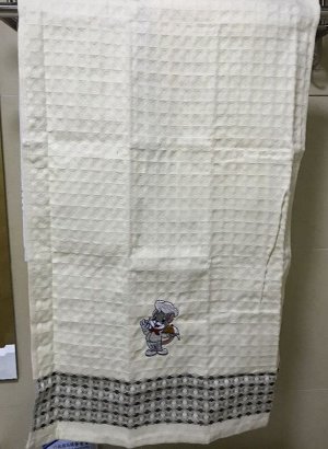 Вафельное полотенце с вышивкой "Мышь"