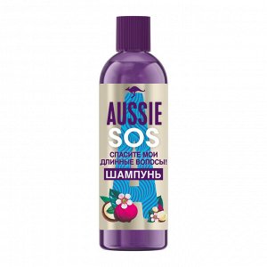 AUSSIE Шампунь SOS для поврежденных длинных волос с австралийскими суперфудами, Осси, 290 мл