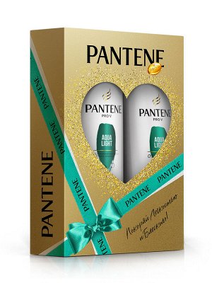 PANTENE Pro-V Подарочный набор для женщин Aqua Light, Шампунь для волос 250 мл + Бальзам-ополаскивательель 200 мл, Пантин