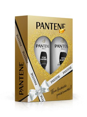 PANTENE Pro-V Подарочный набор для женщин Густые и Крепкие, Шампунь для волос 250 мл + Бальзам-ополаскивательель 200 мл, Пантин