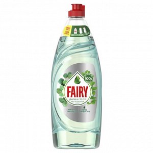 Fairy Средство для мытья посуды Pure & Clean Мята И Эвкалипт Со 100% Натуральным Ароматом 650 мл, Фейри