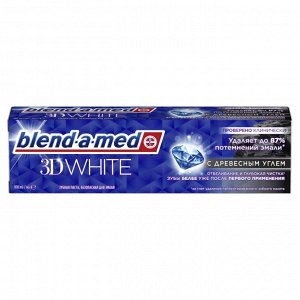 Блендамед Зубная паста 3D White Древесный уголь для безопасного отбеливания, 100 мл, Blend-a-med