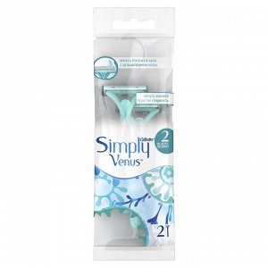 Джилет Венус Бритвы одноразовые для женщин, 2 шт, Gillette venus / SIMPLY VENUS 2