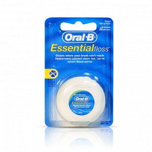 Орал Би Зубная нить Oral-B Essential Floss вощеная, Мята, 50 м