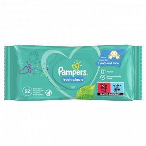 Влажные салфетки для малышей Pampers Fresh Clean, 52 шт