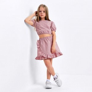 Комплект для девочки (топ, юбка) KAFTAN 32 (110-116 см), пудровый
