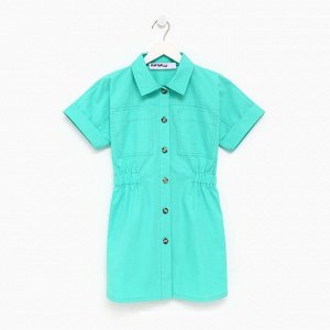 Платье детское с карманами KAFTAN 32 (110-116 см), зелёное
