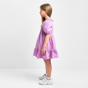 Платье детское с воротником KAFTAN, размер 30 (98-104 см), цвет  лиловый