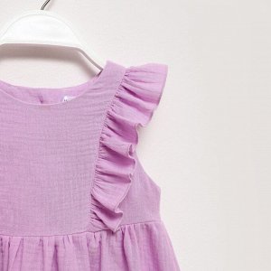 Платье детское с рюшей KAFTAN «Муслин» 32 (110-116 см), лиловое