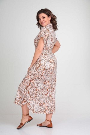 Платье Michel Chic 993/1 белый, леопардовый принт