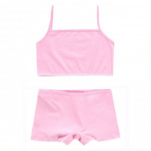 Комплект нижнего белья для девочки (топ + трусики-боксеры, цвет розовый)