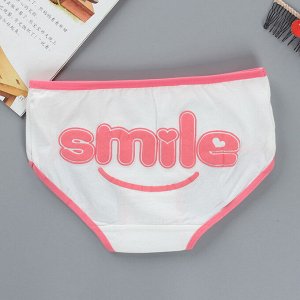 Трусики для девочки подростка, принт "Smile", цвет серый/розовый