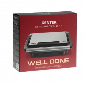 Электрогриль Centek CT-1469, 1600 Вт, антипригарное покрытие, 25.4х17.8 см